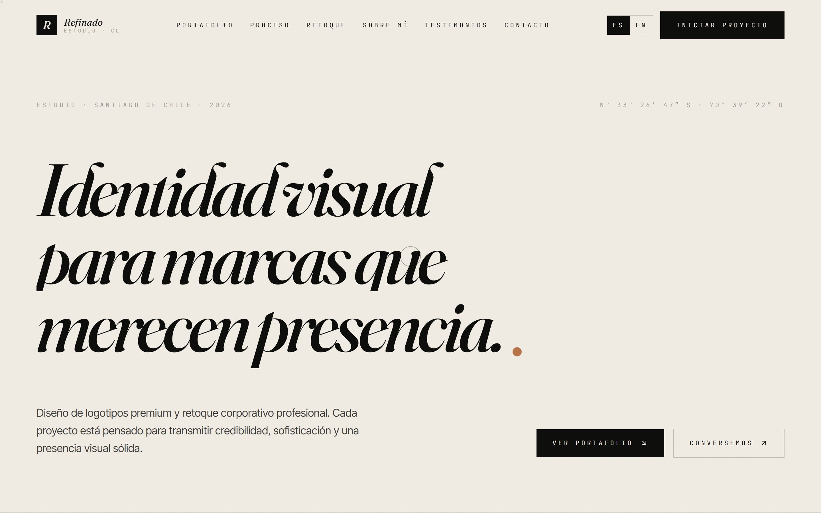 Refinado Estudio · Identidad Visual — live screenshot